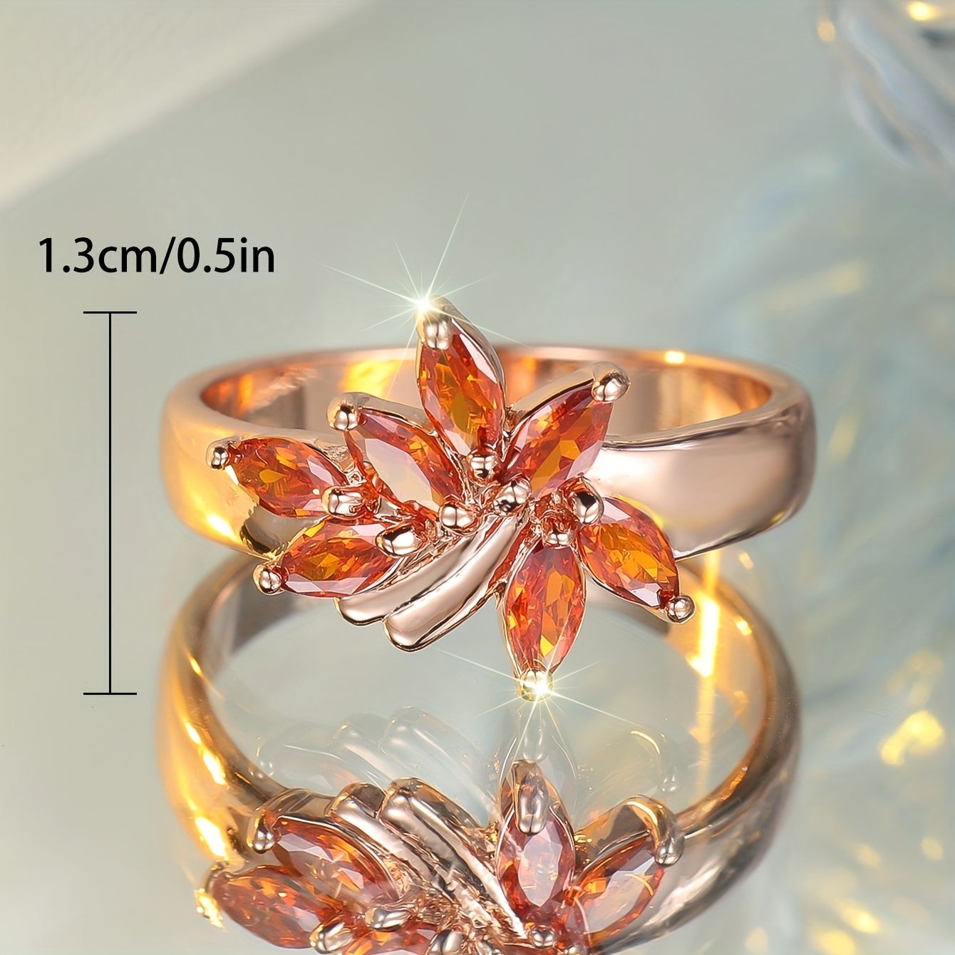 Perfect Copper Ring for Parties with Maple Leaf Design