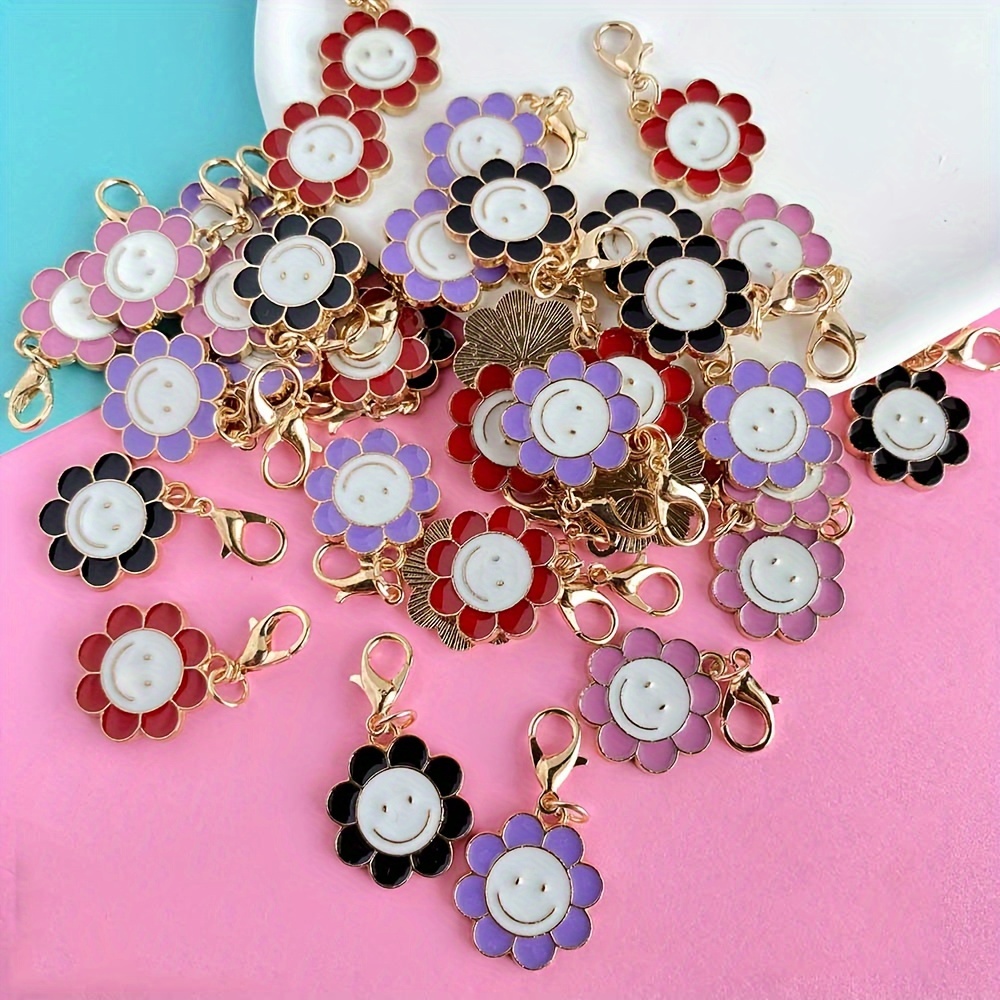 

8pcs Sunflower Keychains - Alloy Enamel Charms For , Bags & Zipper Decorations - Perfect Gift