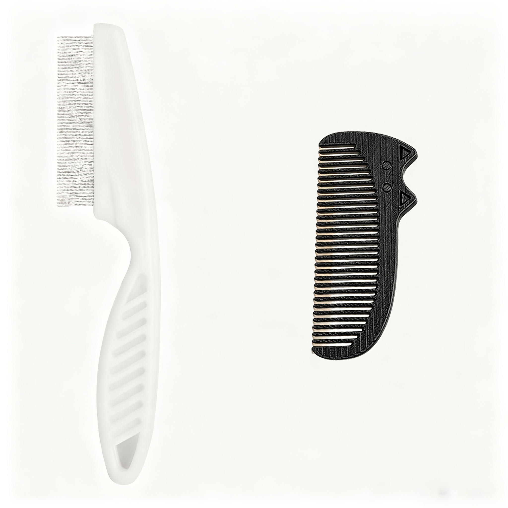 TEMU 2pcs Pet Face Comb Set: White Fine-tooth Pet Comb + Random Color Portable Pet Comb. White Pp Material. Fine-tooth Design With Rounded Tips