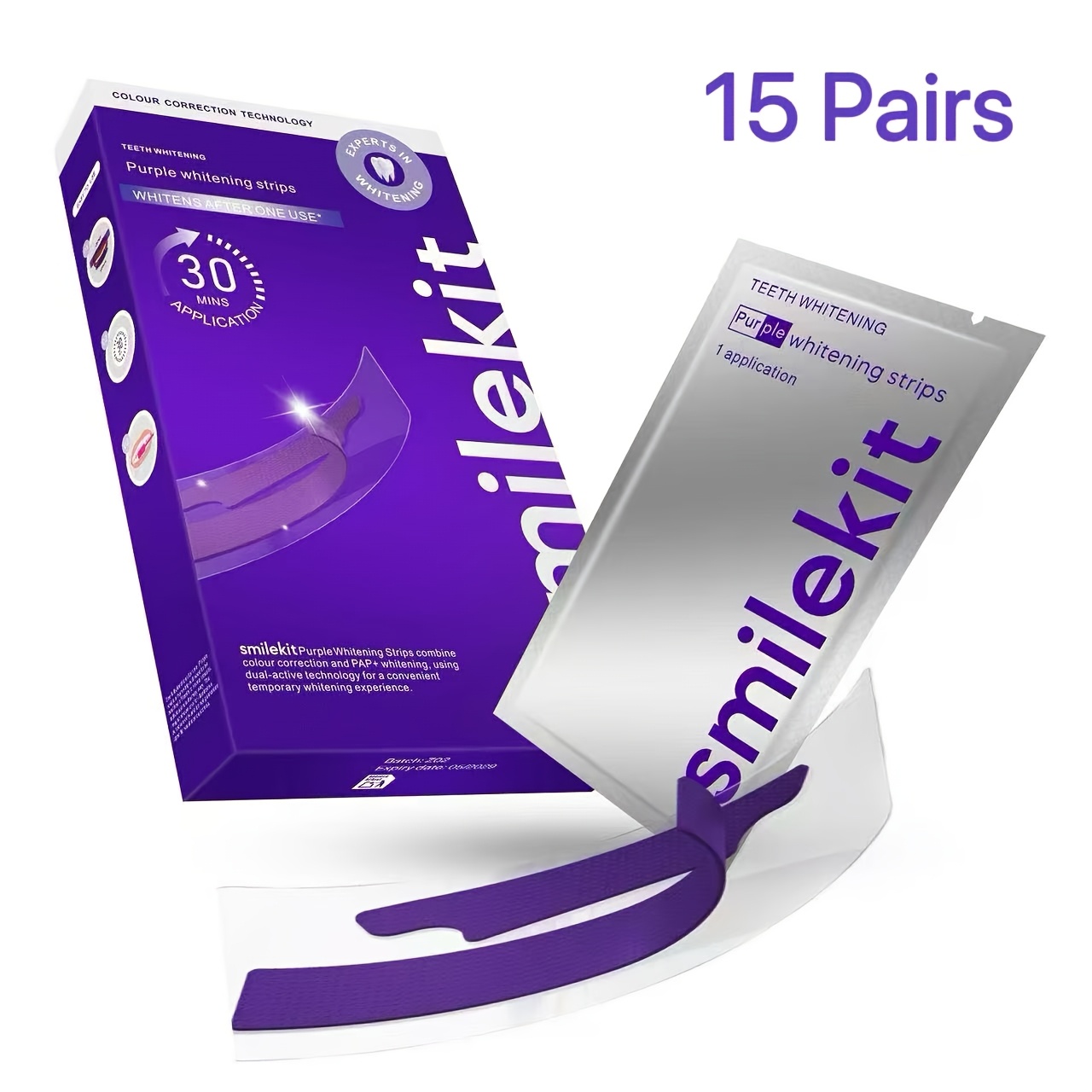 15 Pairs New Purple Teeth Strips, Daily Use And Travel Oral Cleaning Strips, Refreshing And Non-sensitive Teeth Strips, Whitens Teeth, Breath, Removes Stains