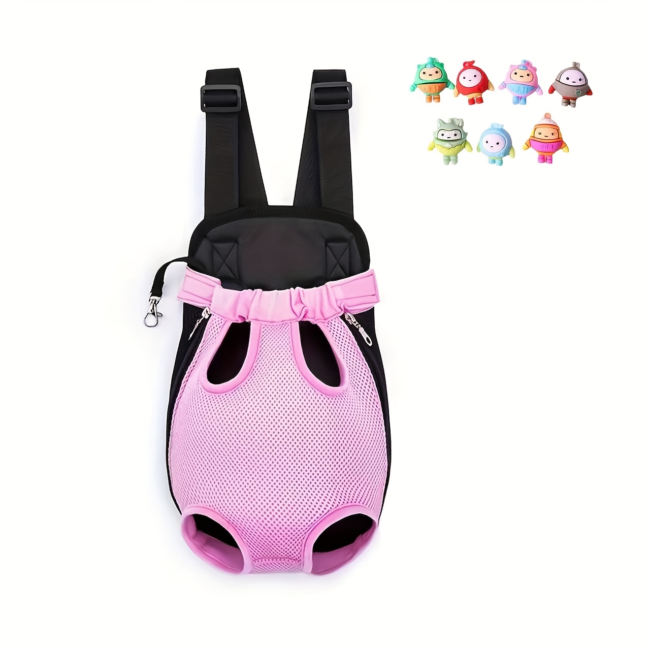 TEMU Comfortable Mesh Pet Backpack For Small Dogs And Cats - Breathable, Lightweight, With Adjustable Shoulder Straps, Zipper Closure, Perfect For