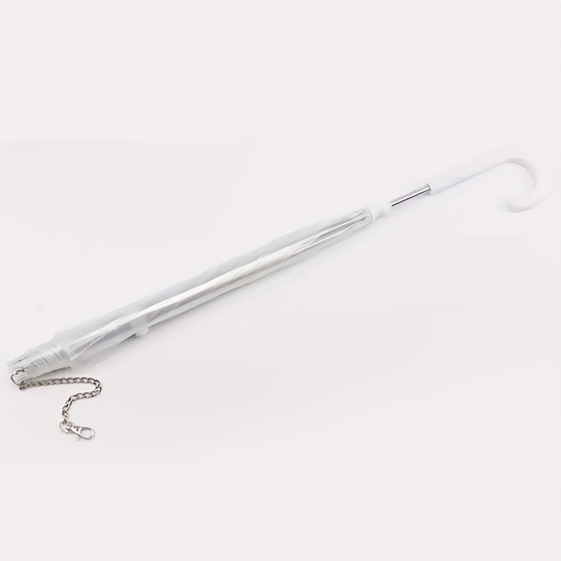 Image of 1pc Transparent Dog Umbrella With Leash, Pet Umbrella, Suitable For Small Dogs, Rain And Snow Resistant, With Chain, Foldable, Happy Walk Your Dog