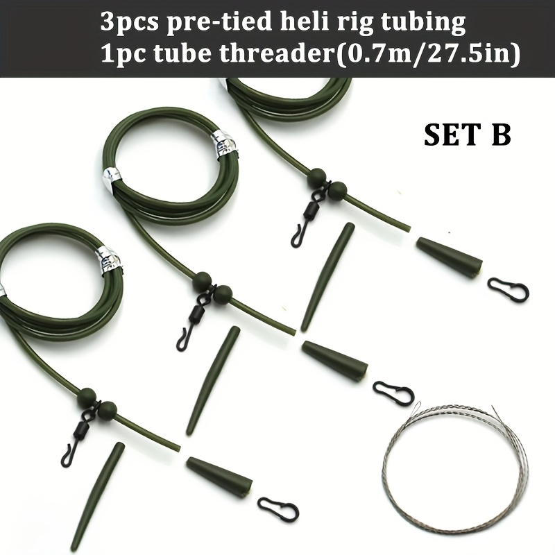 E-shop 4er-Set Karpfenangel Zubehör Kit Haar Chod Helikopter Ronnie Rig Schnellwechsel Würgeköpfe für Karpfenangel Terminal Tackle Equipment