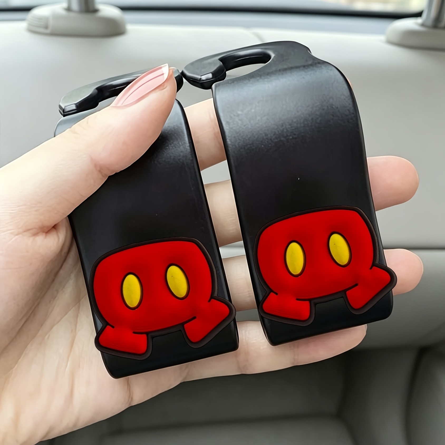 TEMU 愛らしい多機能カーシート背もたれフック 2個セット 汎用でおしゃれな車内アクセサリー