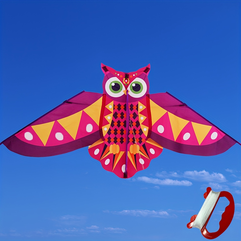 1pc 1.15m owl kite with 50m line for outdoor flying entertainment purple 0