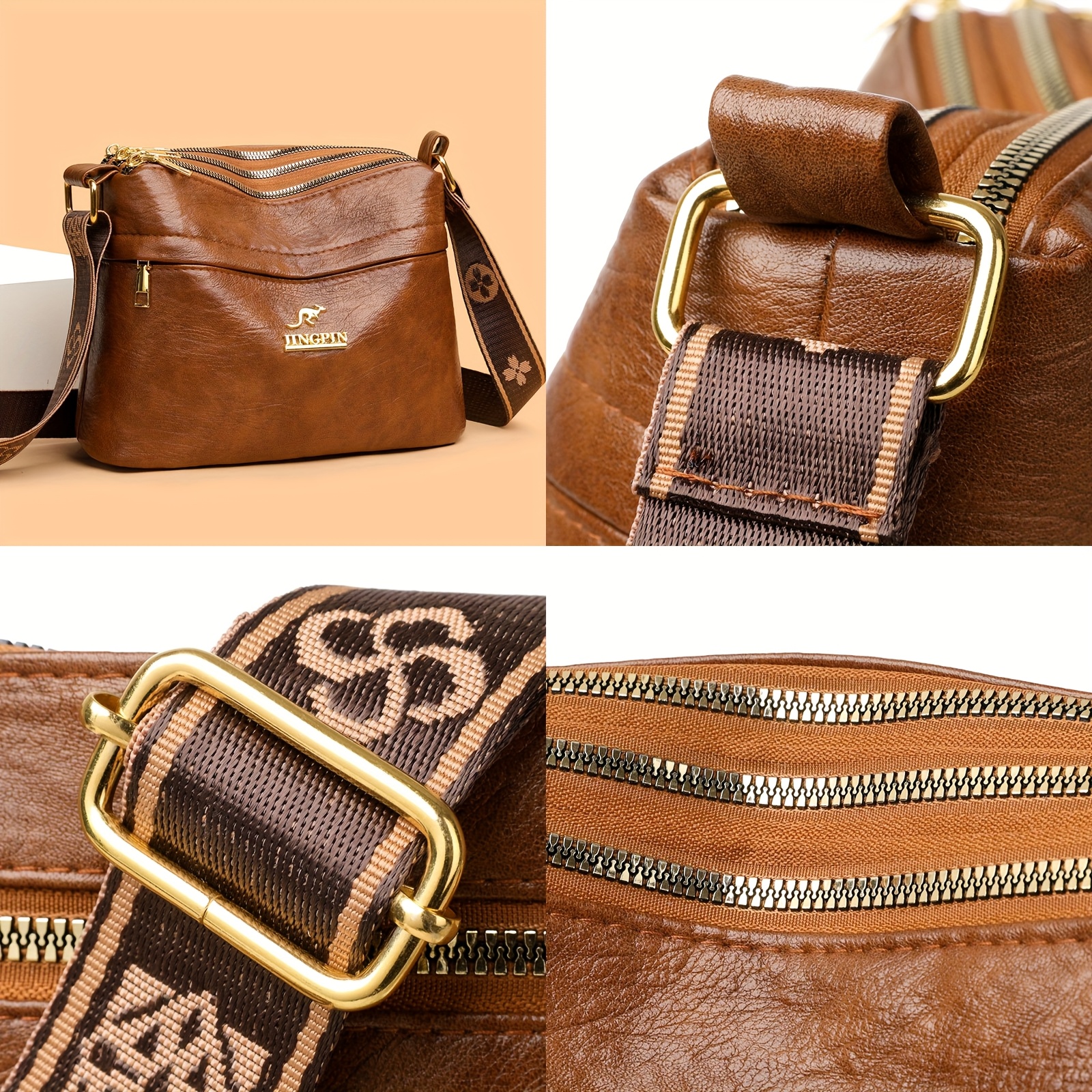 new style three compartment synthetic leather crocodile - Temu
