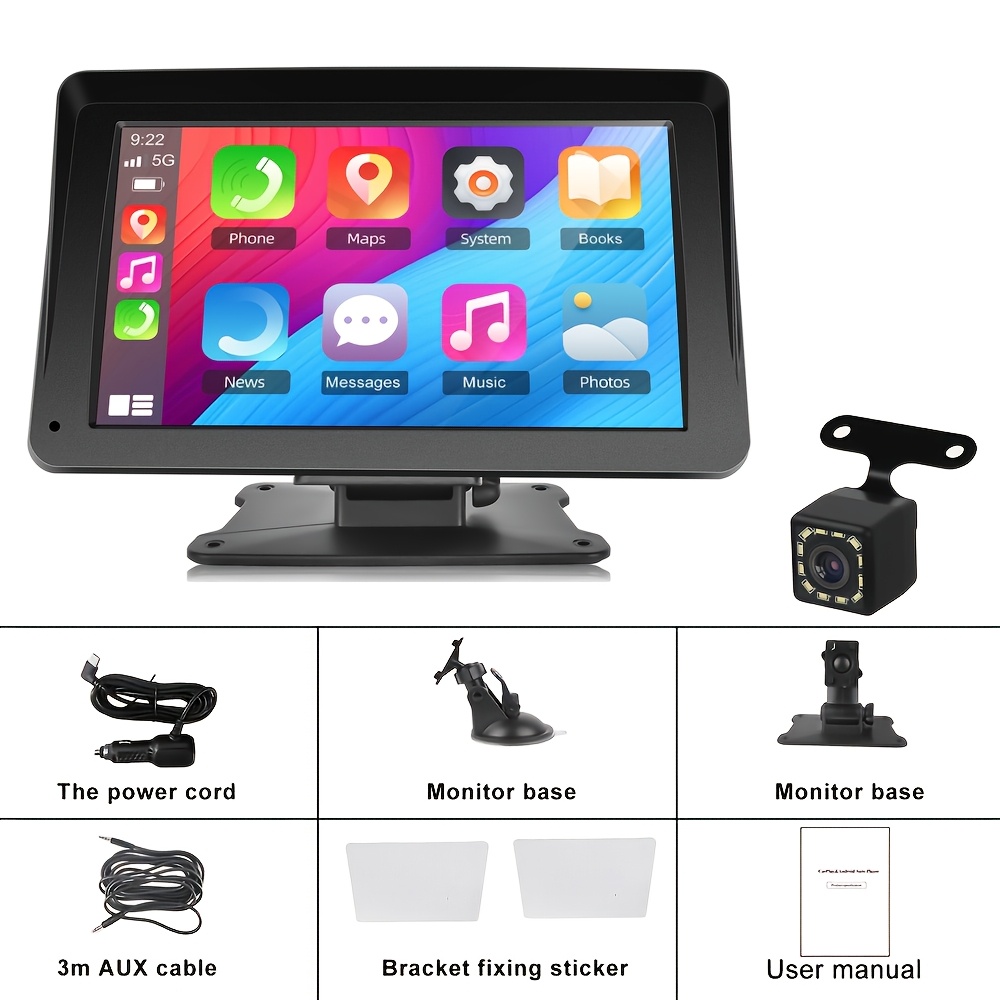 For Carplay Portable Smart Player Fm Radio 7'' Screen Car Stereo With Mirror Cast Voice Control For Auto