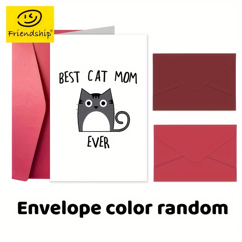 A Fun Mother's Day Greeting Card Best Cat Mom Ever Cat - Temu