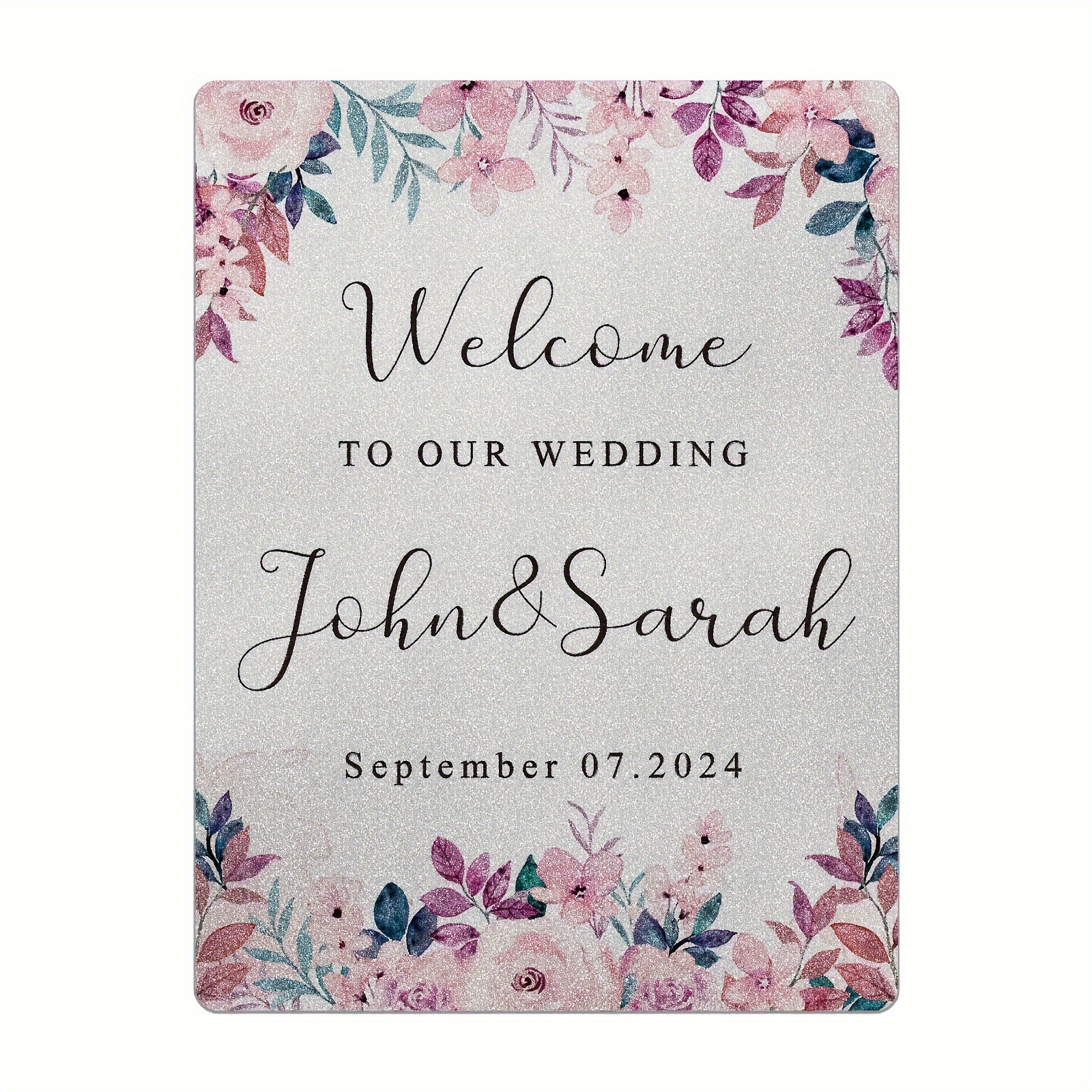 TEMU Customizable Bridal & Sign - Personalized Name & Date For Anniversaries, Birthdays & - Durable Pvc, No Needed