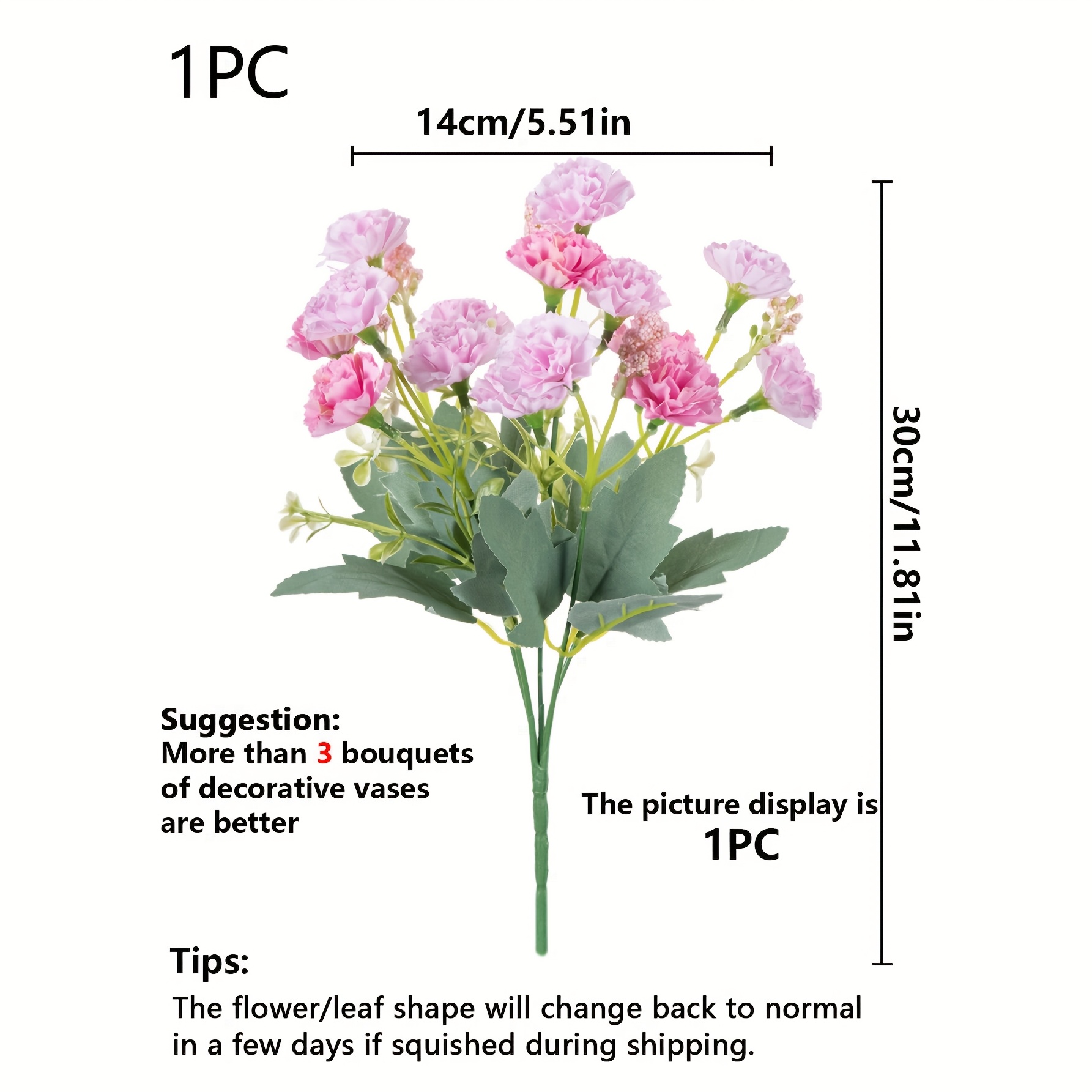 Image of 1pc Of Realistic Bouquet, Lifelike, Suitable For Home, Hotel, Office, , Dining Tables, Parties, Crafts For Spring, Summer, Autumn Decorations, Indoor Home Decor, Outdoor Garden Decoration