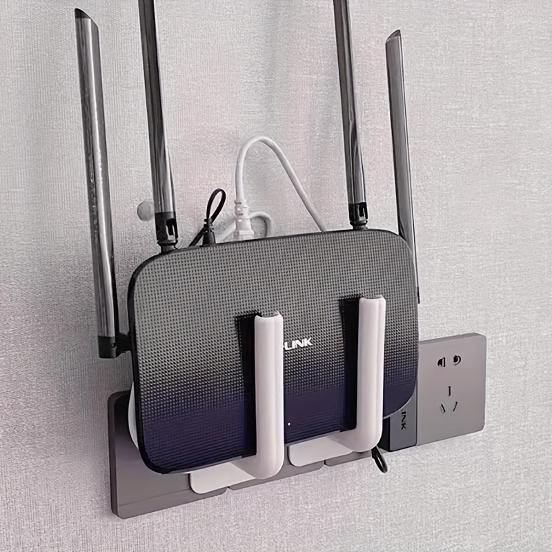 

Easy-install Wall-mounted Router Storage Box - Contemporary Plastic Wifi Holder & Organizer