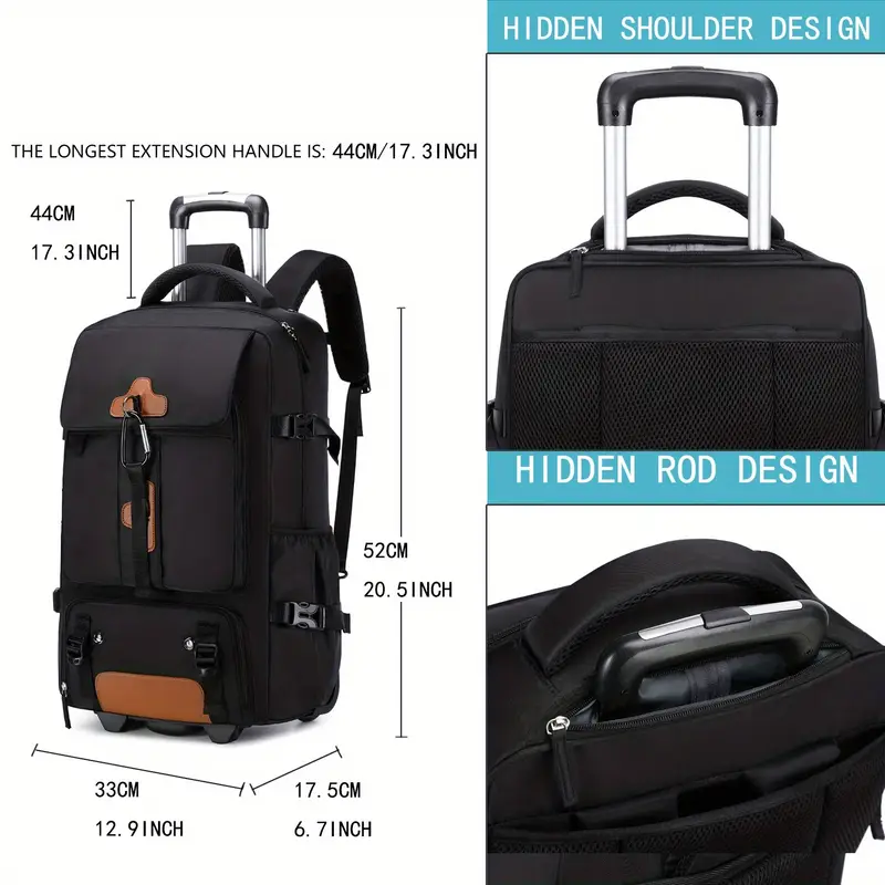 17.3 laptop rolling backpack LOVEVOOK Bag 17.3" with TSA-Friendly 180 Opening and 30L Capacity pen sleeves and slip pocket storage space for media devices and cell phone Wheeled Backpack, 17 Inch Laptop