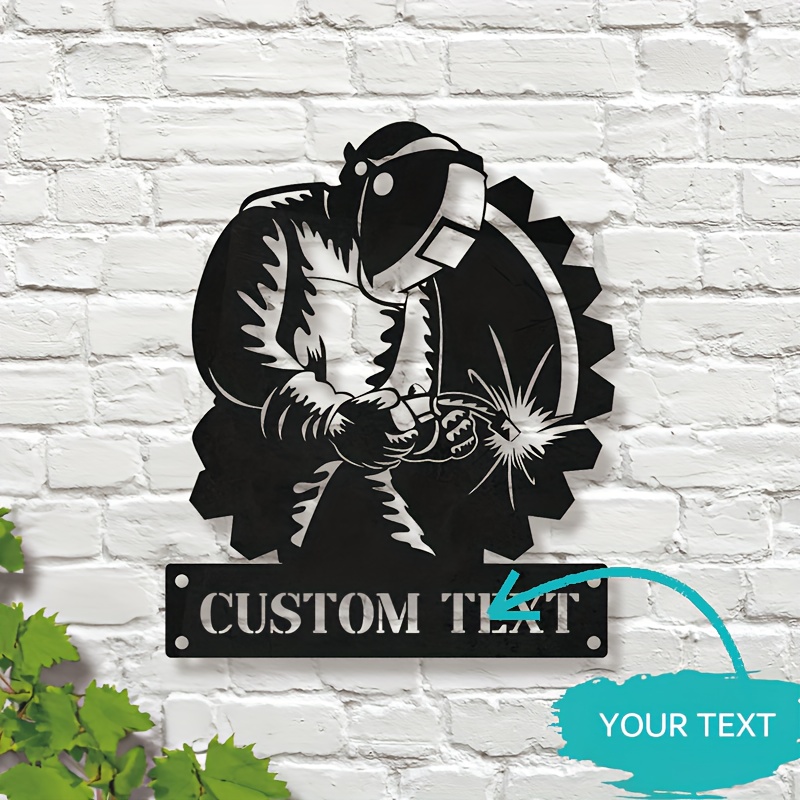 Customizable Metal Welder Wall Art - Classic Style Home & Kitchen Decor, Personalized Name Sign, Durable Metal Material, No Feathers, No Power Needed, High-Quality Craftsmanship, Easy Wall Mounting, Metal Wall Art Decor