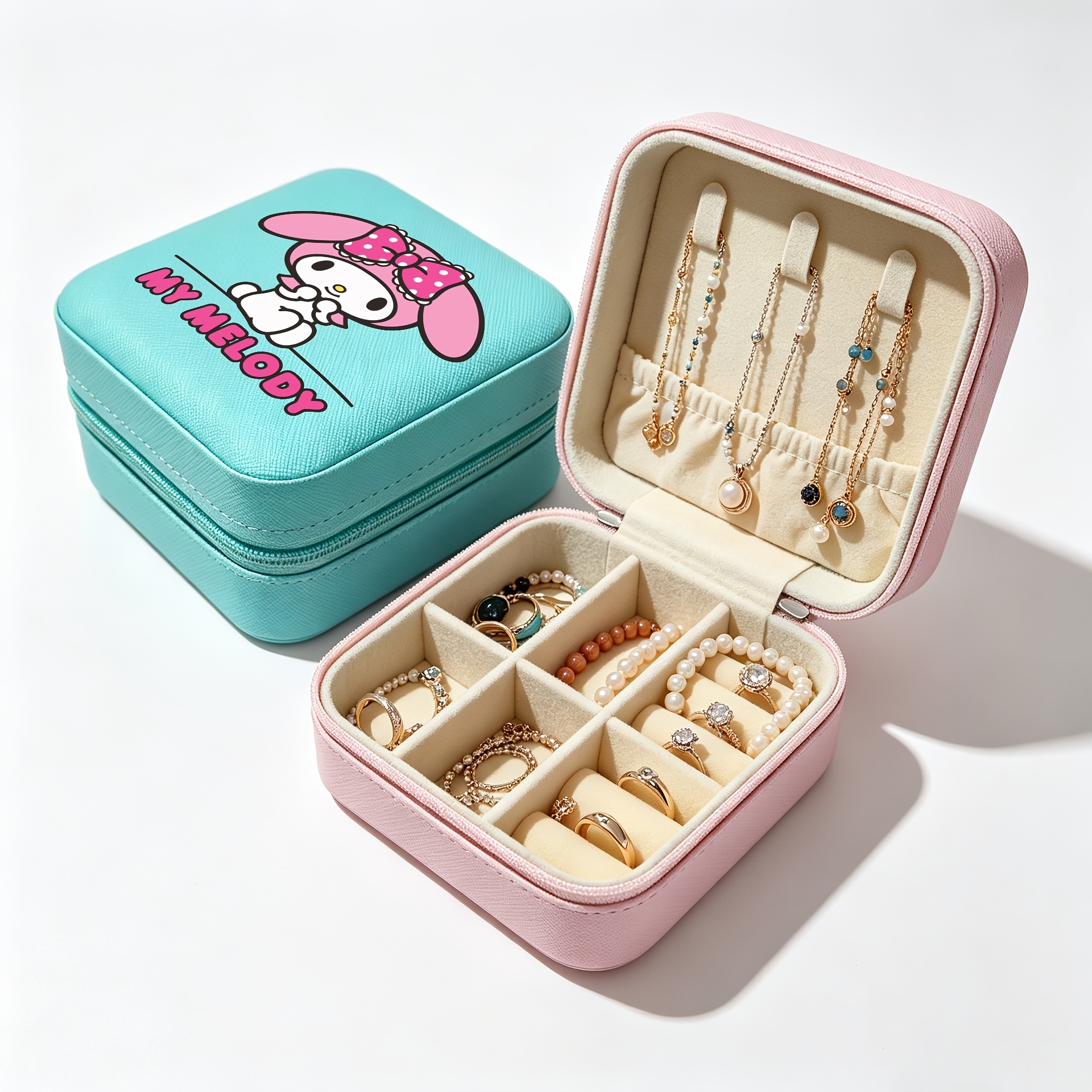 immagine dell'articolo portagioie a tema  , portagioie con motivo personaggio anime  , organizer da viaggio portatile per gioielli, scatola espositiva a    , scatola portaoggetti multifunzionale per gioielli da donna, regalo   per   donore, regalo di compleanno e festività  
