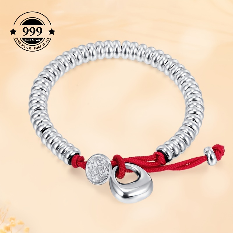 TEMU 1pc Vintage Cute Animal Theme 999 Sterling Silver Bracelet For Women, Fashion Jewelry, All Season Compatible, Gift For Girlfriend
