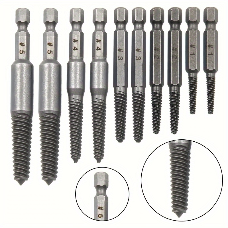 

Screw Extractor, Hex Handle, Broken Bolt Remover, Electric Drill Use Peeling Screwdriver Set, Tool Set For Removing Damaged Screws