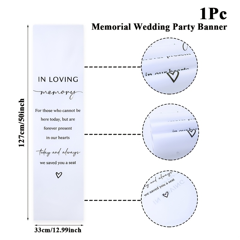 TEMU 1 pieza, Pancarta de letrero para silla reservada de boda, su memoria , letrero como regalo de para han a sus y también puede usarse para ,