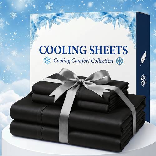 3pcs 4pcs cooling bamboo fiber bed sheet set suitable for heat sensitive individuals wrinkle shrink resistant luxury sheets with fitted flat bed sheet pillowcases suitable for hot sleepers bedding