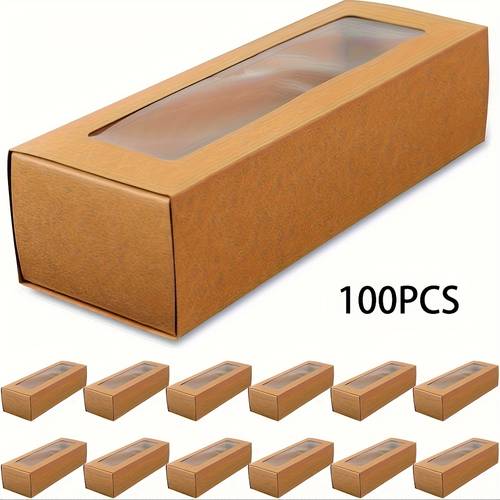 200 macaron box flip window pvc pastry and dessert packaging boxes white cardboard biscuit boxes gift boxes candy boxes cake boxes