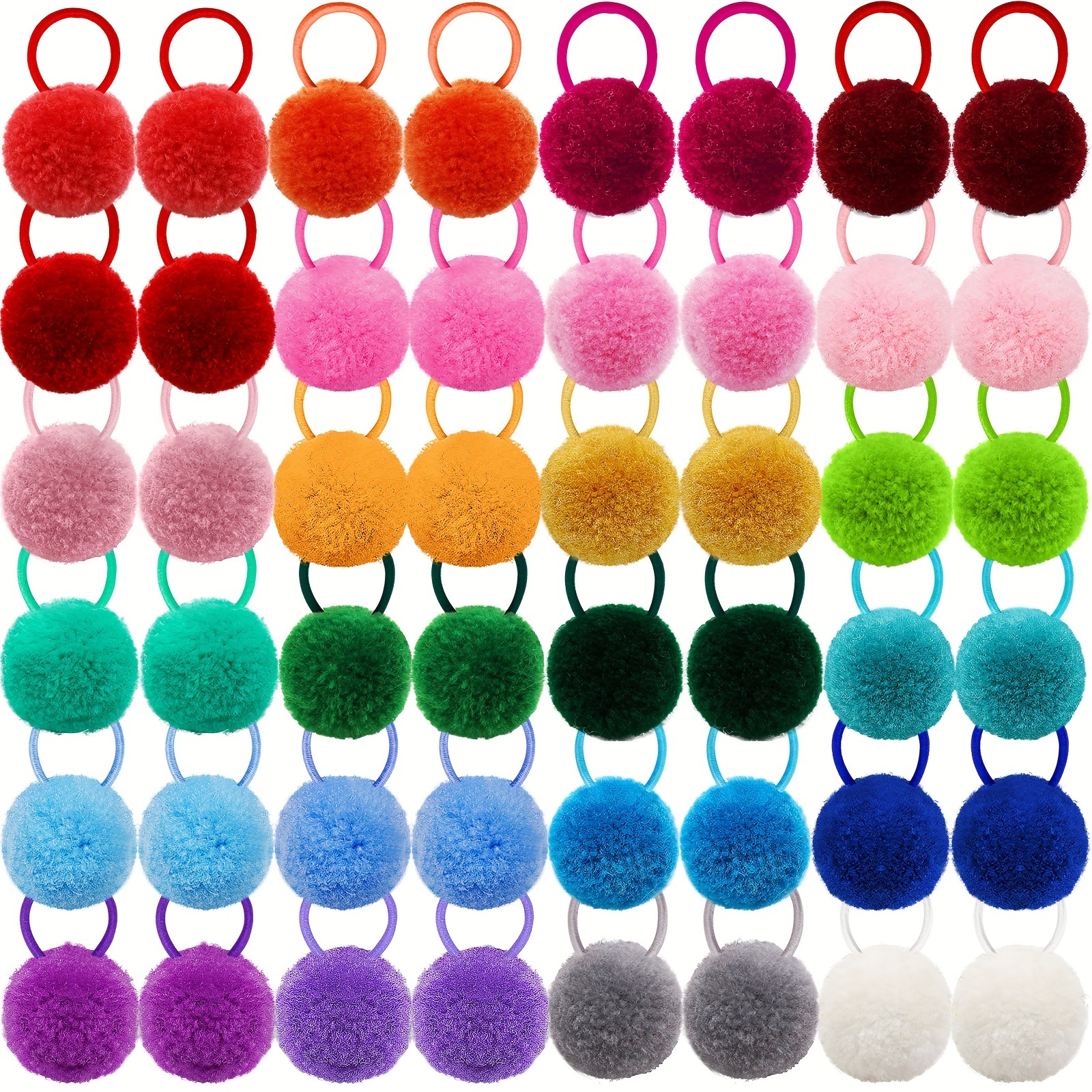 Image of 20pcs Random Assortment Pet Headwear Cute Macaron Single Small Ball Head Flower Casual Beauty Decoration
