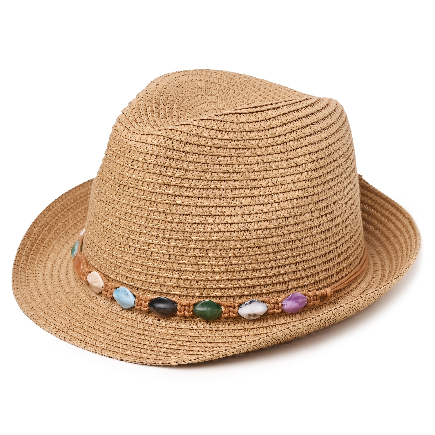 TEMU Sense, Western Cowboy Hat With Decorative Straw Hat For Ladies, Elegant Daily Versatile Top Hat