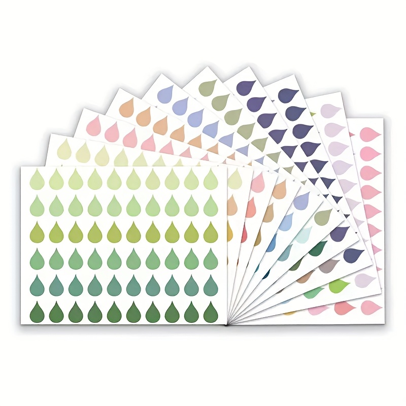 600pcs Raindrops Sticky Labels, 10 Colors/10 Index Page Markers/color Coding Of Books, Documents, Reading Notes And Diy Planning Notes Used For Study, Office And Planner