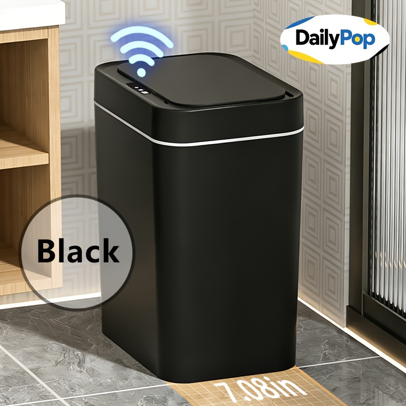 E-shop 16L Intelligente berührungslose automatische öffnende öffentliche Mülleimer mit Deckel, Kunststoff Küchenmülleimer, 0,5S Bewegungssensor,