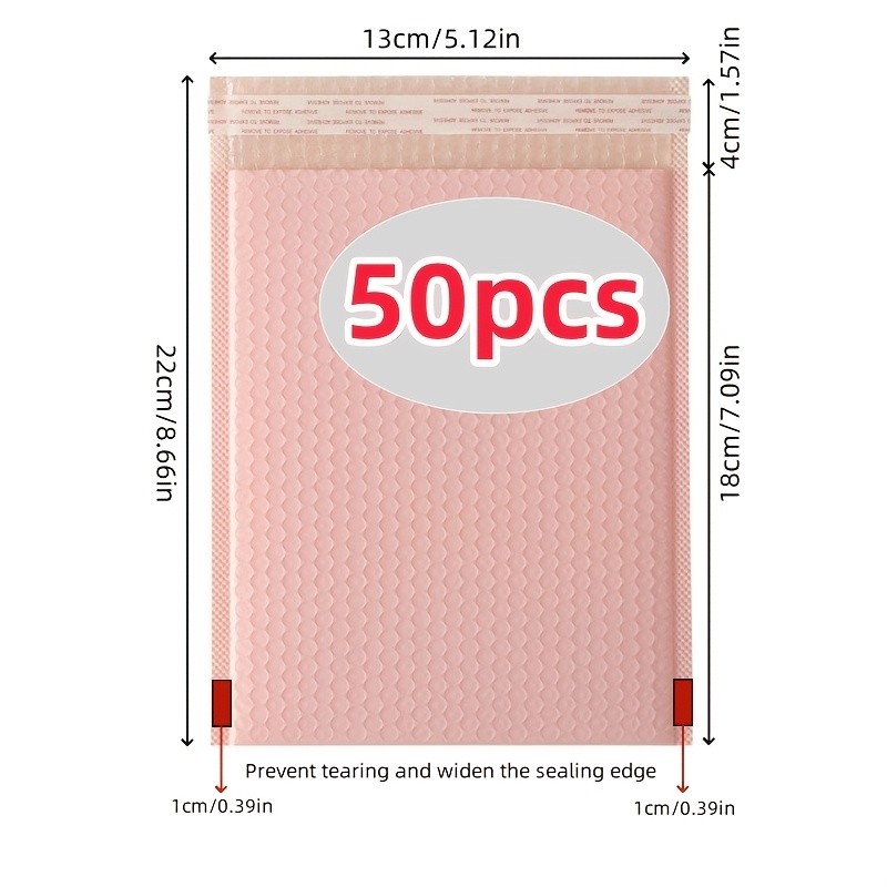 Image of 50pcs, Nude Pink Co-extruded Film , Self-adhesive Mouth , Mailing And Bags, For , Jewelry, Cosmetics, Books, Clothing