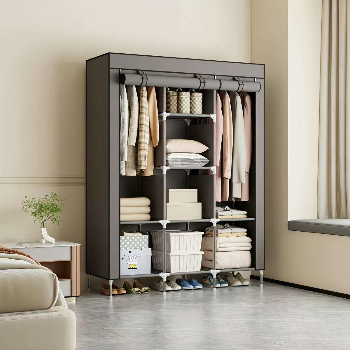 Produktbild von Strapazierfähiger, Tragbarer Kleiderschrank, Faltbarer Schrank