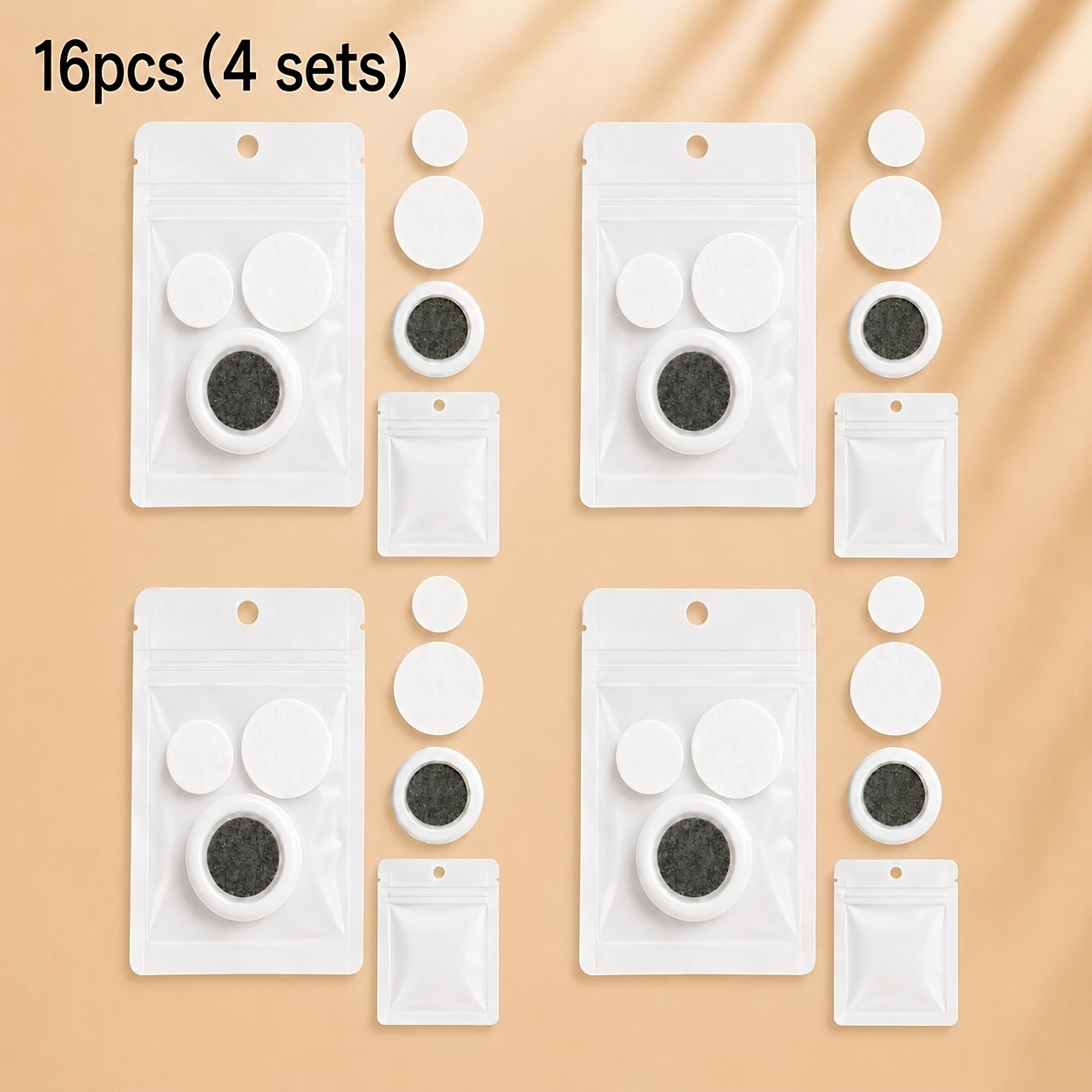 TEMU 16pcs (4 Sets) Magnetic Remote Control Holder, No-drill Adhesive Wall Mount, Suitable For Thermostats And Switches, Durable Plastic Material