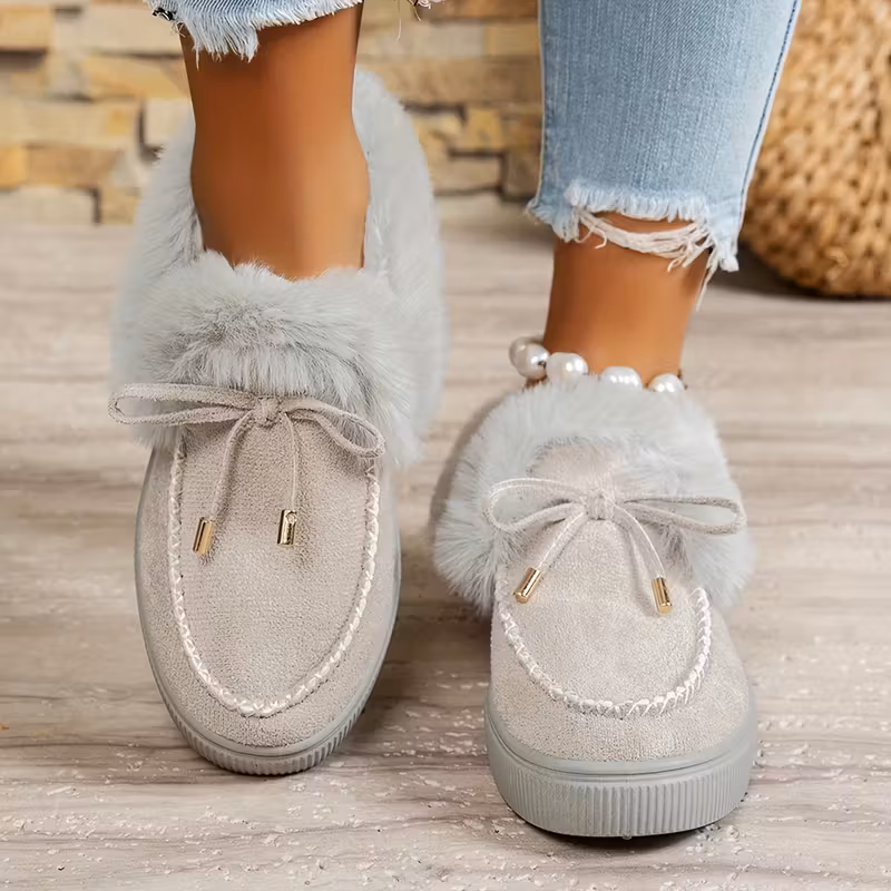 womens fleece lined slippers warm and comfortable leopard print insulated shoes womens winter footwear Product details 9