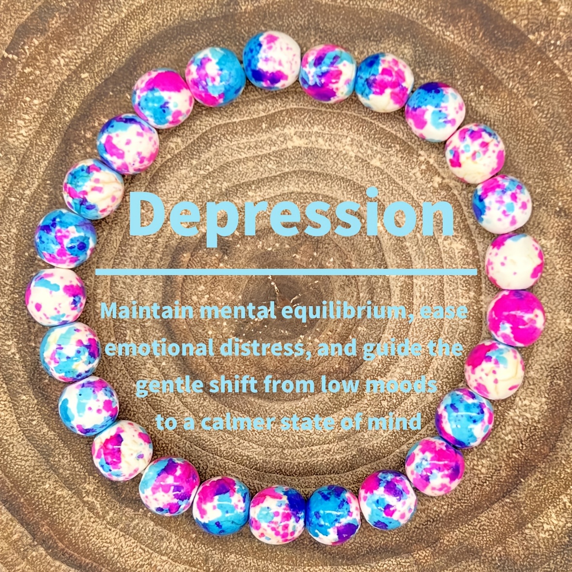 Pink& Blue Exquisite Negative Emotion Purification Bracelet, Handcrafted Beaded Design, Bohemian Style, Daily Wear, Jewelry, Gifting Family,