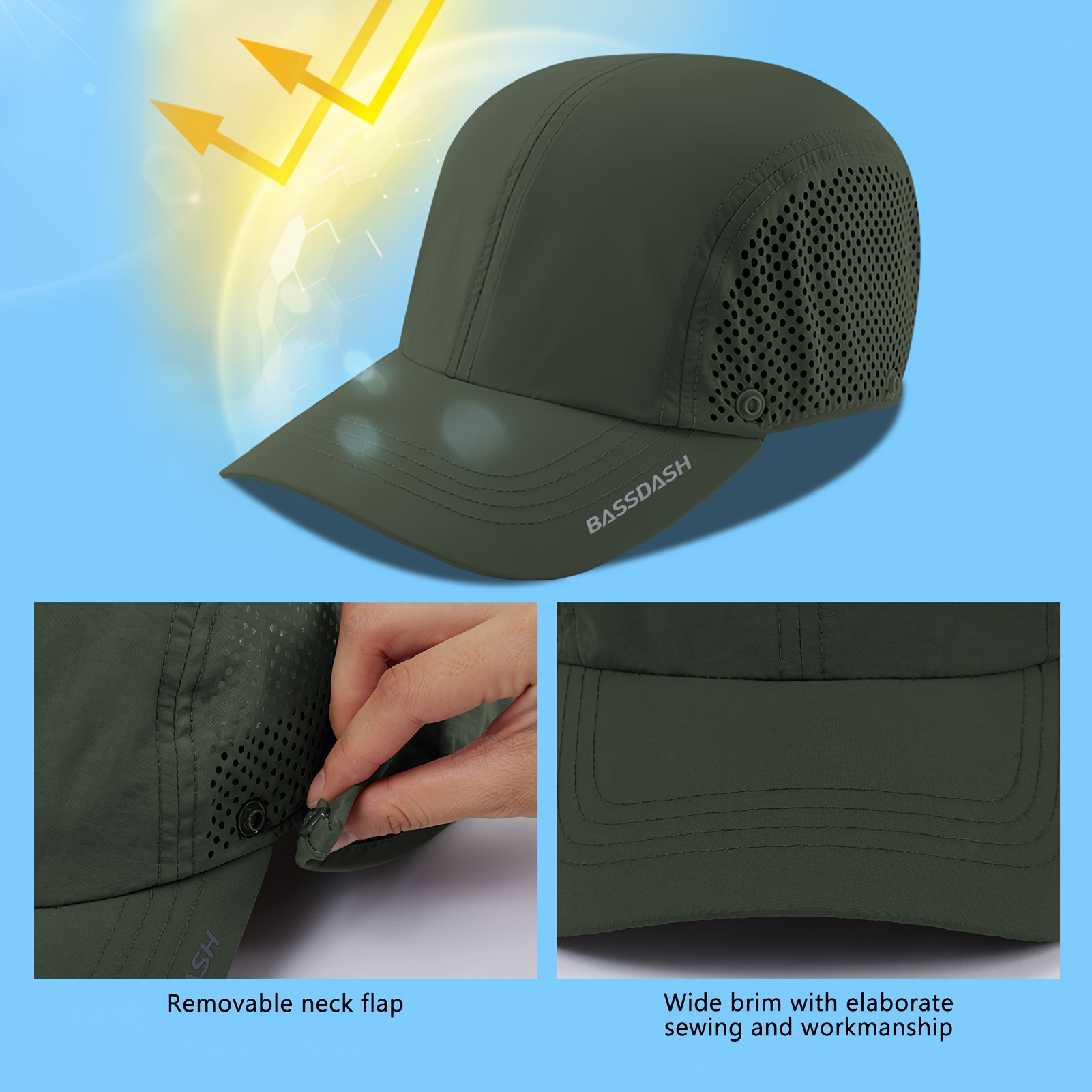 BASSDASH Fishing Hat with UPF Protection