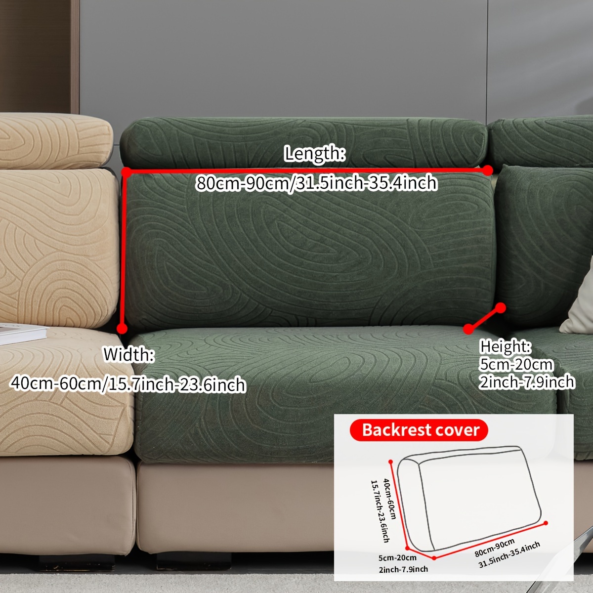 Klassieke elastische bankhoes met Slipgrip-stof, machinewasbaar, huisdiervriendelijk, geschikt voor fauteuils tot sectionele banken - Polyester en spandexmix, eenvoudige installatie, antislipontwerp