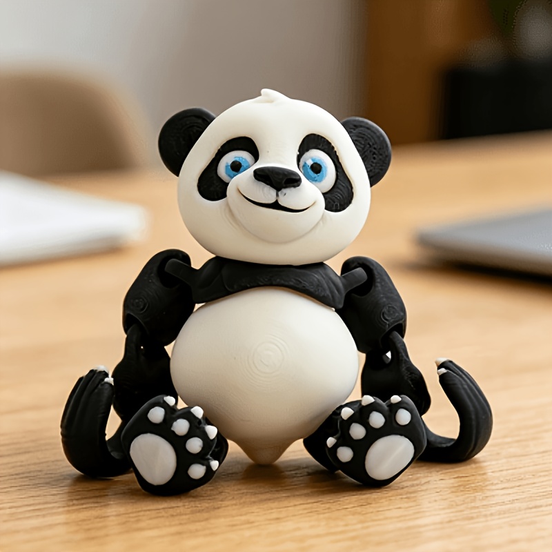 TEMU Ornamento Panda Multi-Gomito Stampato in 3D, Forma Realistica, Giocattolo Divertente e , Decorazione da Tavolo Regalo
