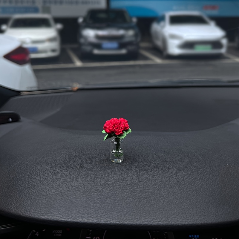 

Charming Mini Rose Car Dashboard & Window Decor - Creative Plastic Auto Accessory For Women Car Accessories For Women Cute Car Accessories