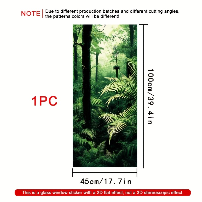 TEMU 1 Roll 2d Window Print Window Film, 45×100cm, Frosted Pvc Material, Electrostatic Adhesive Decorative Window Film, Glass Sticker For Home,