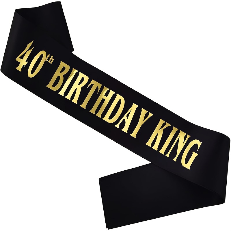 Image of 1pc Birthday , Black Birthday Belt Men's Birthday Party Gift Decoration Gift, Black And Golden