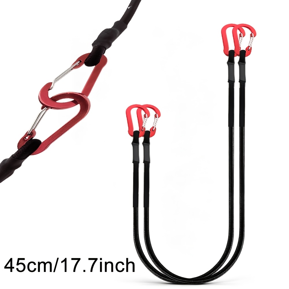 TEMU 2pcs Bungee Cords, Elastic Ropes With Carabiners, 45cm 90cm 120cm 200cm Rubber Elastic Ropes, With Carabiner Hooks, Suitable For Car, Motorcycle