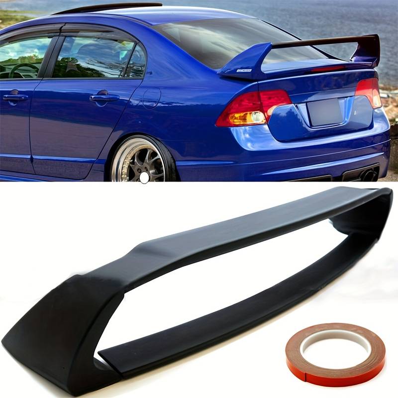 SI Style Rear Trunk Spoiler For Honda Civic 4D 2006-2011 – Primer Finish – 3rd Brake Light Included
