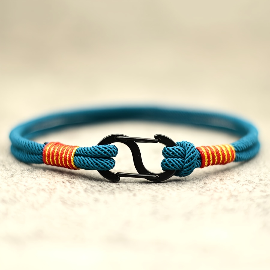 Image of 1pc Minimalist Braided Bracelet With 3mm Nylon Rope Cord And Clasp, Jewelry Bracelet For Men