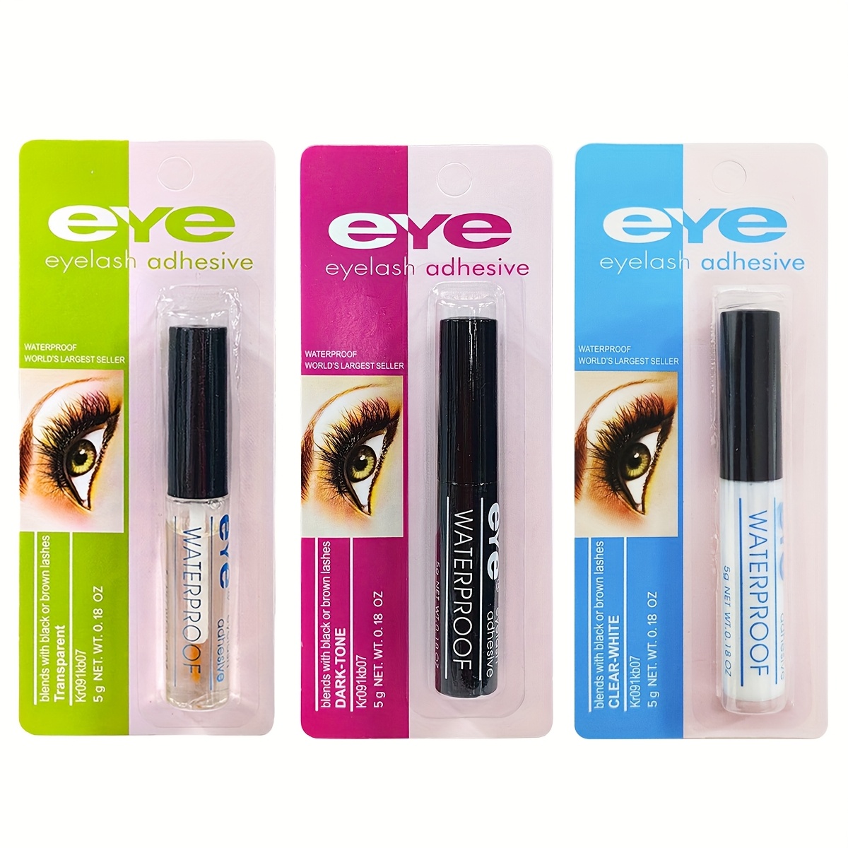 3-pack Waterproof False Eyelash Glue, Mixed Pack, High Eyelash Adhesive Suitable For Types, Halloween, Black Friday, And Christmas Gift
