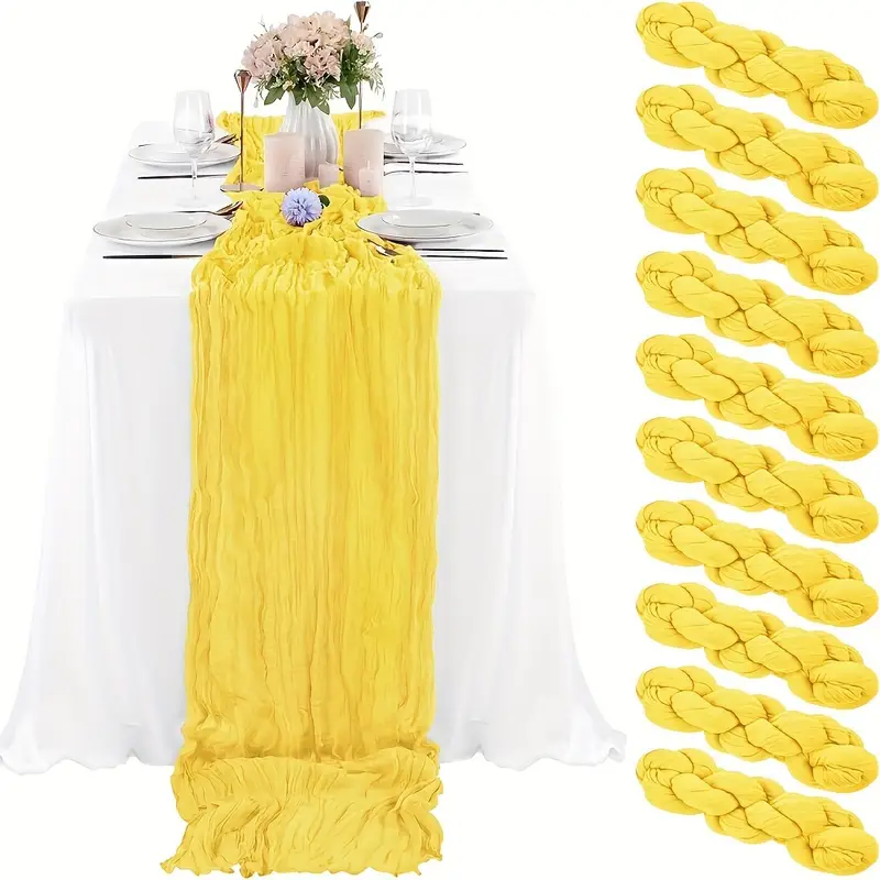 Chemin de table - 90 cm x 300 cm - En gaze - Rustique - Pour mariage, fête, première communion, fiançailles, douche nuptiale - Décoration bohème - Beige Chemin de table - 90 cm x 300 cm - En gaze - Rustique - Pour mariage, fête, première communion, fiançailles, douche nuptiale - Décoration bohème - Beige
