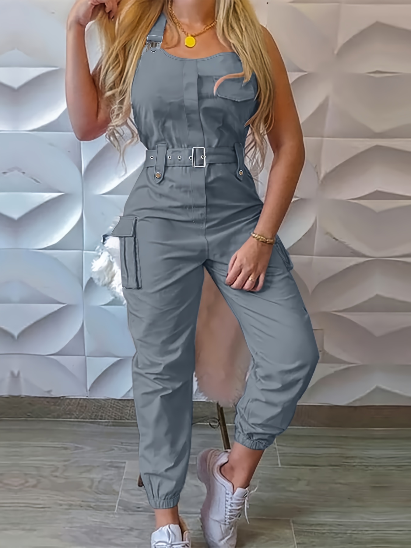 Grey jumpsuit casual on sale