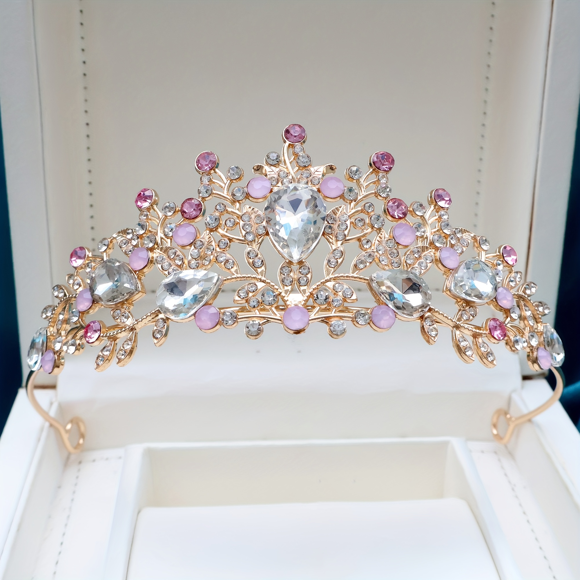 E-shop Elegante florale Feen-Prinzessinnenkrone mit funkelnden Edelsteinen - Bohemian Style, für Bühnenauftritte, Geburtstagsgeschenke und Cosplay, nur