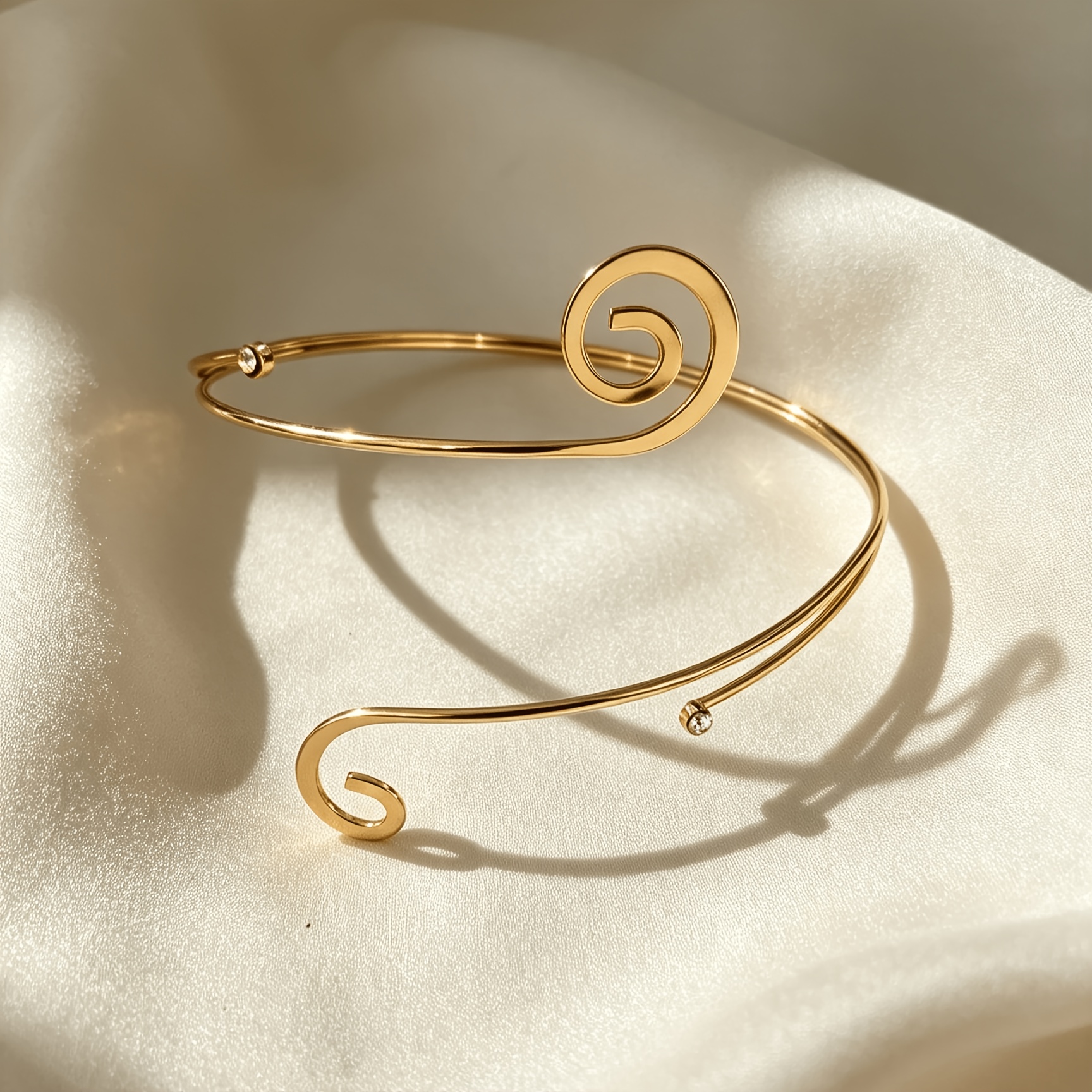 Exquisite Retro Rhinestone Spiral Arm Ring, Statement Accessory