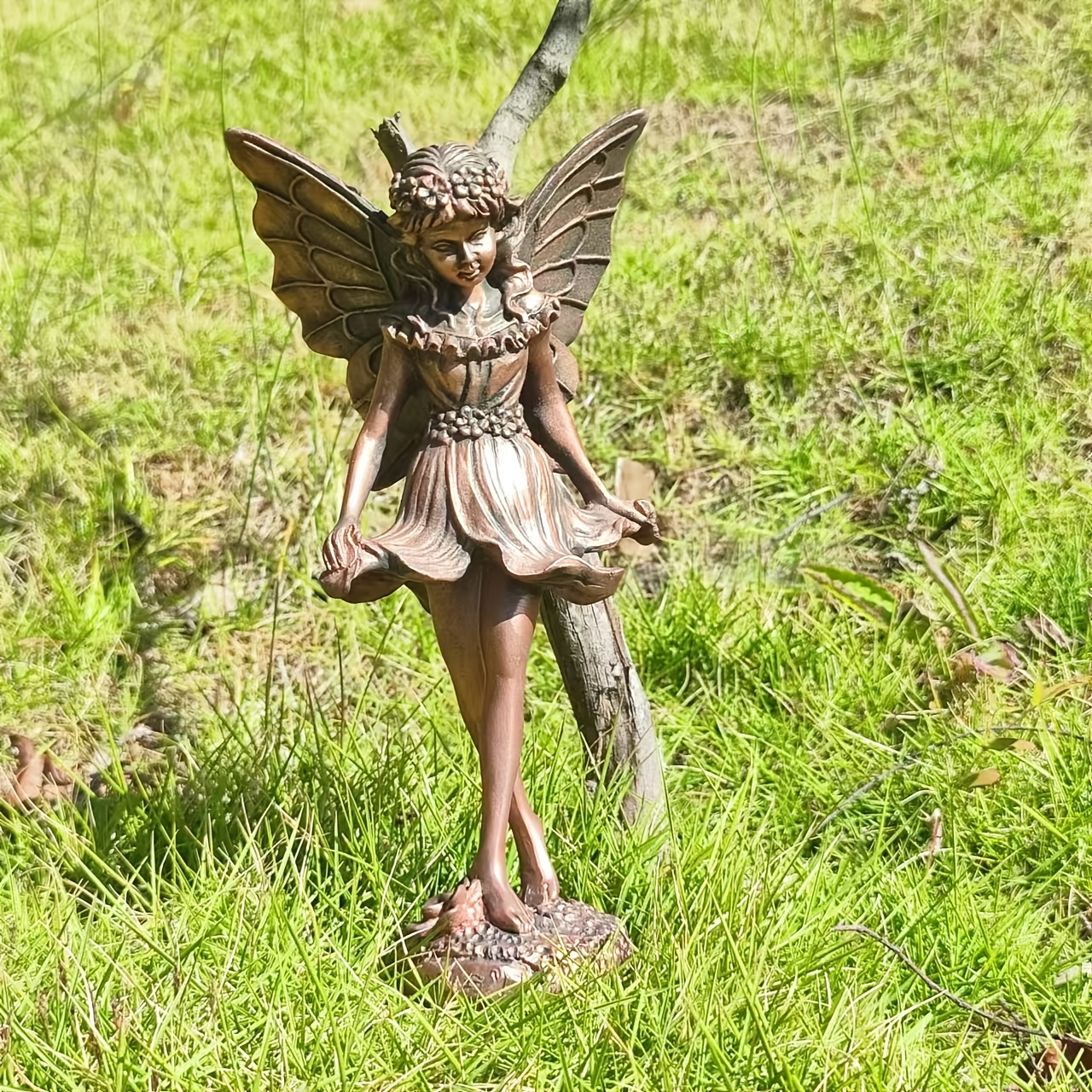 Image of 1pc Vintage-style Resin Fairy Figurine With Flowing Skirt - Decor For Living Room, Porch, Bedroom, Study - Ideal Christmas Gift, Fairy Party Decorations