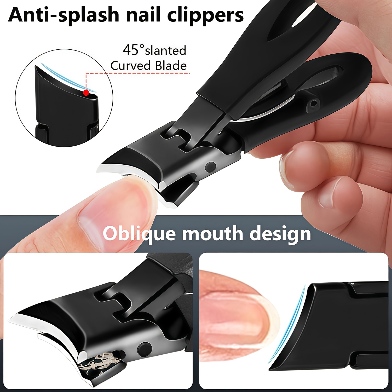 8pcs Thick Nail Clipper Set for Seniors and Adults