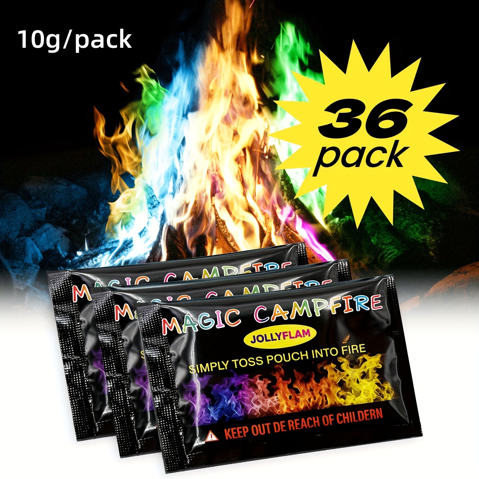 TEMU Fire Color Changing : 30 Mystical Flames Color Fire Packets For Outdoor Fire Pit | Campfires, Fire Table, Firepit, Fireplace