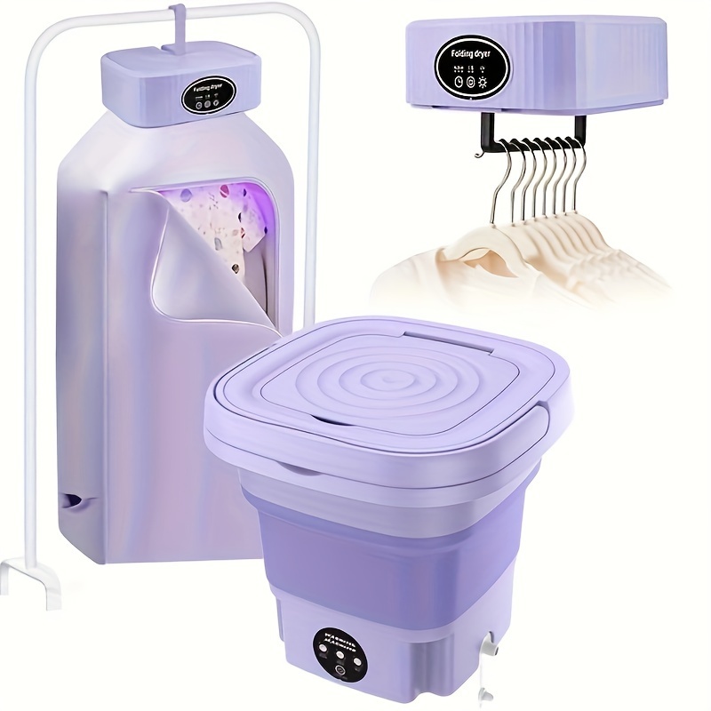 

Laundry Storage Organization Folding Mini Washing Machine + Dryer Set, A Folding Mini Washing Machine And A Dryer, A Total Of Two, Cost-effective, Suitable For Laundry Storage Organization